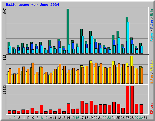 Daily usage for June 2024