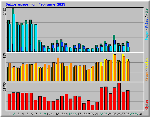 Daily usage for February 2025