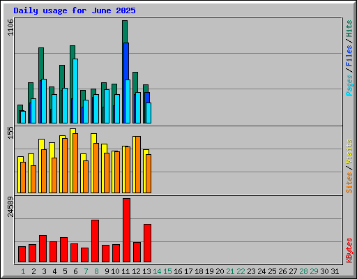 Daily usage for June 2025