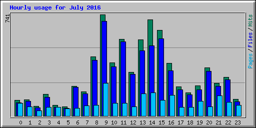 Hourly usage for July 2016