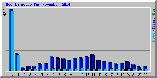 Hourly usage for November 2016