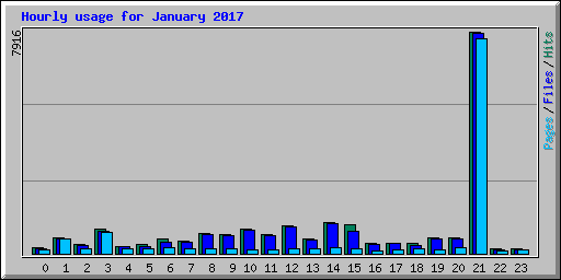 Hourly usage for January 2017