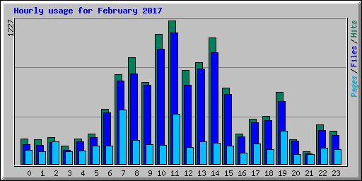 Hourly usage for February 2017