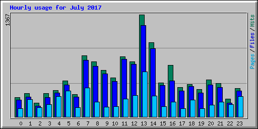 Hourly usage for July 2017