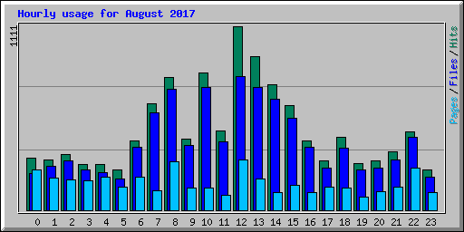 Hourly usage for August 2017