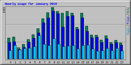 Hourly usage for January 2018