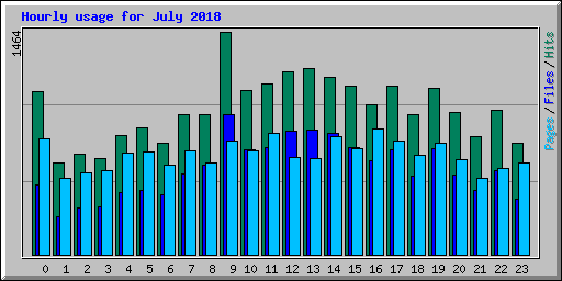 Hourly usage for July 2018