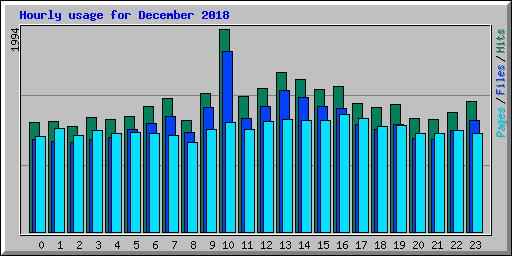Hourly usage for December 2018