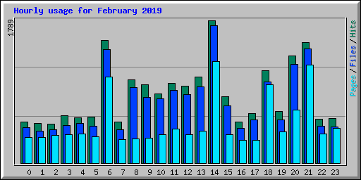 Hourly usage for February 2019