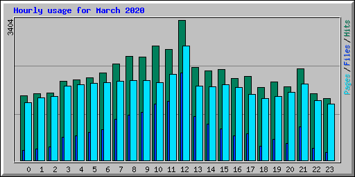 Hourly usage for March 2020