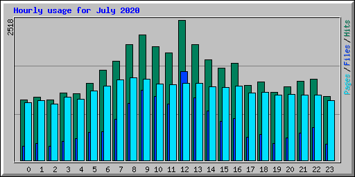 Hourly usage for July 2020