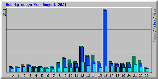 Hourly usage for August 2021