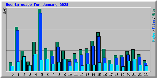 Hourly usage for January 2023