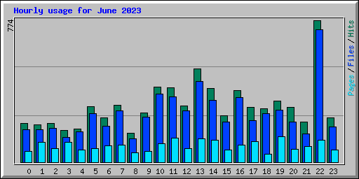 Hourly usage for June 2023