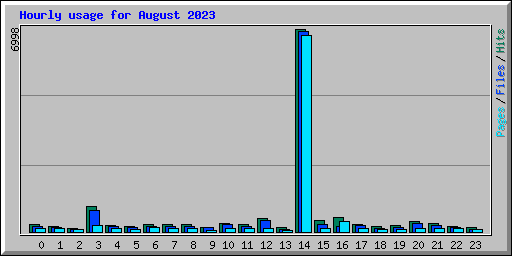 Hourly usage for August 2023