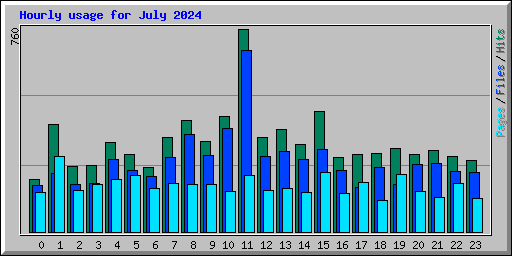Hourly usage for July 2024